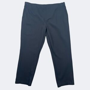 Eileen Fisher Pants Womens Large Black Ponte‎ Knit Pull On Ankle Italian Fabric